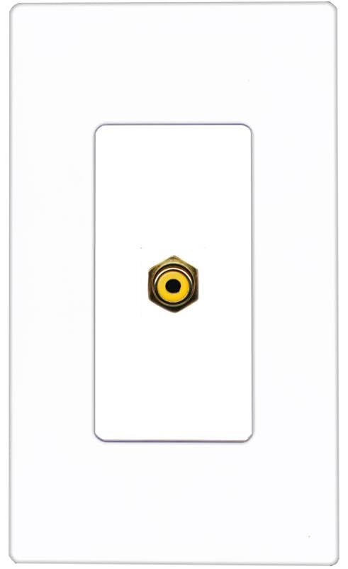 RiteAV RCA-YELLOW Wall Plate Screwless [White]