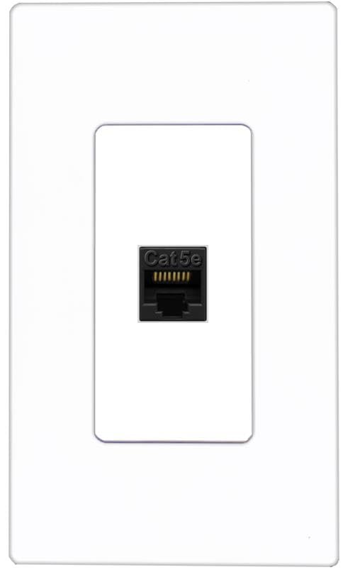 RiteAV CAT5E-BLACK Wall Plate Screwless [White]