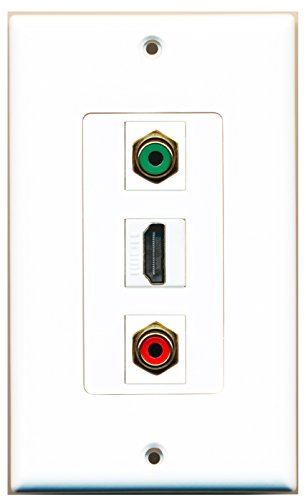 RiteAV 1 Port HDMI 1 RCA Red 1 RCA Green Wall Plate OVERSIZED