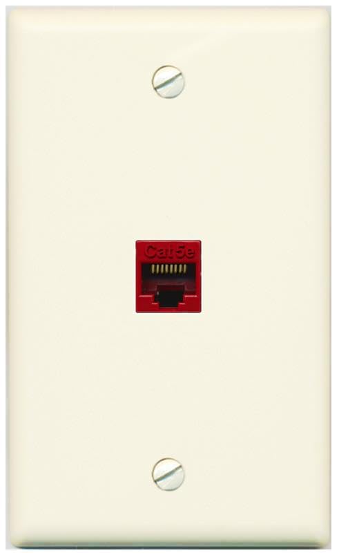 RiteAV CAT5E-RED Wall Plate Flat/Solid [Light-almond]
