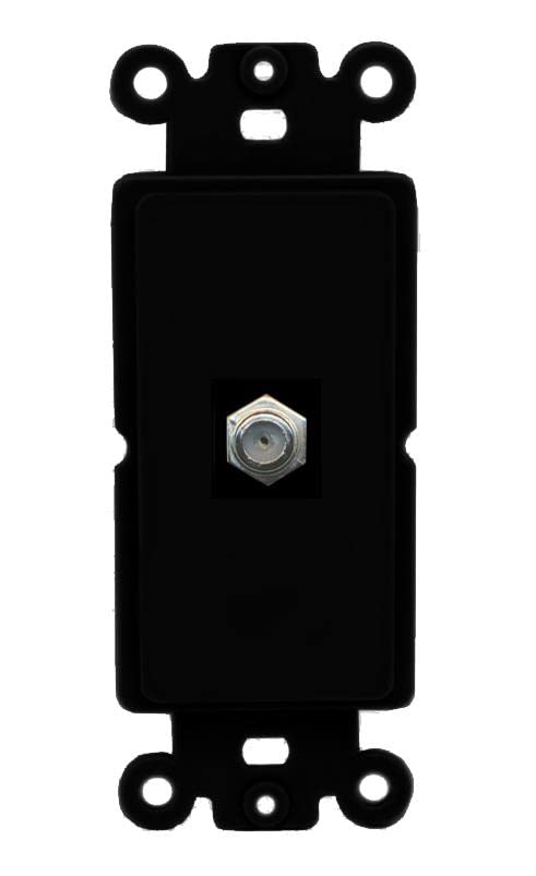 RiteAV 1 Port Coax Cable TV F-Type Wall Plate - Rocker [Black/Black]