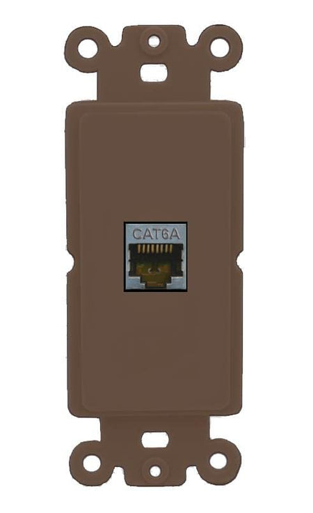 RiteAV 1 Port Cat6A Wall Plate - Rocker [Brown/Brown]