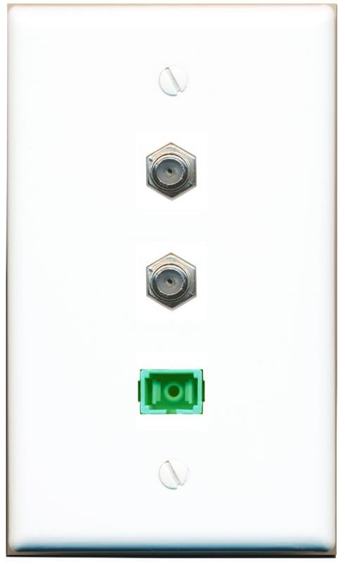 RiteAV - 2 COAX SC-APC Singlemode Simplex Wall Plate Flat White