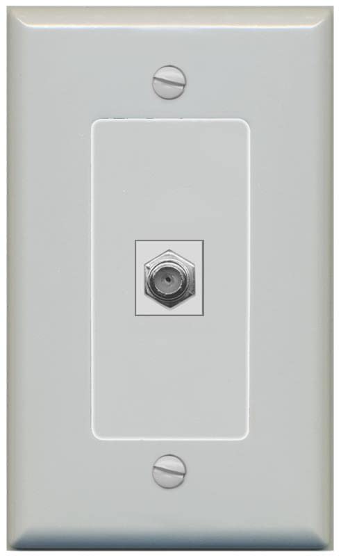 RiteAV 1 Port Coax Cable TV F-Type Wall Plate - 1 Gang [Gray/Gray]