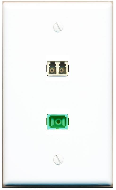 RiteAV 1 Port LC MM DX SC/APC Singlemode Simplex Flat Wall Plate White