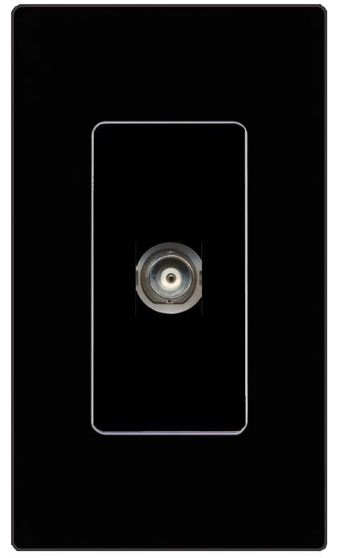 RiteAV BNC Wall Plate Screwless Frame [Black]