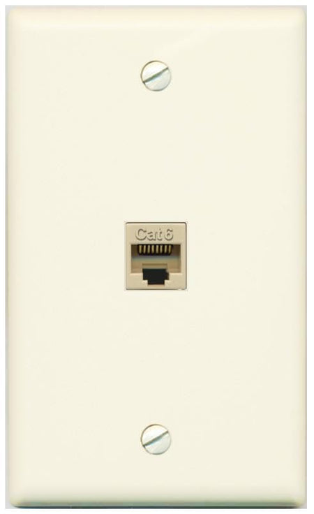 RiteAV CAT6-IVORY Wall Plate Flat/Solid [Light-almond]