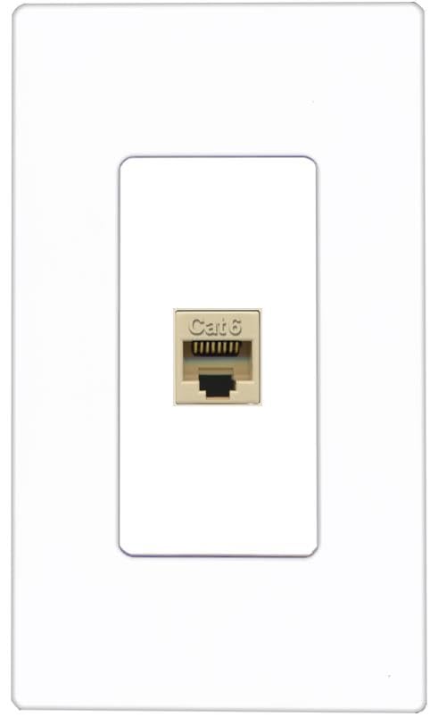 RiteAV CAT6-IVORY Wall Plate Screwless [White]
