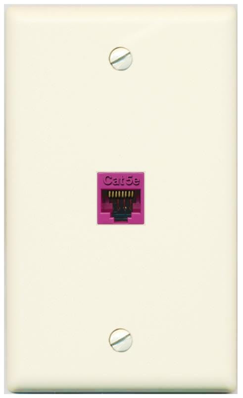 RiteAV CAT5E-PINK Wall Plate Flat/Solid [Light-almond]