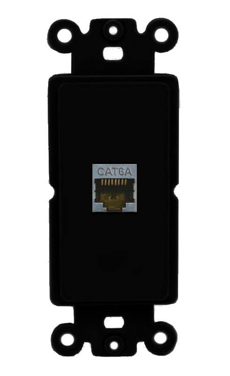 RiteAV 1 Port Cat6A Wall Plate - Rocker [Black/Black]