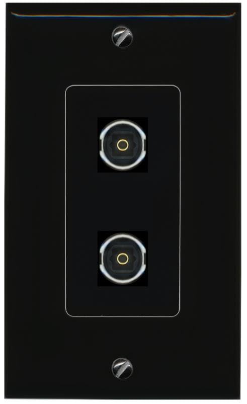 RiteAV 2 TOSLINK Wall Plate Decorative [Black]