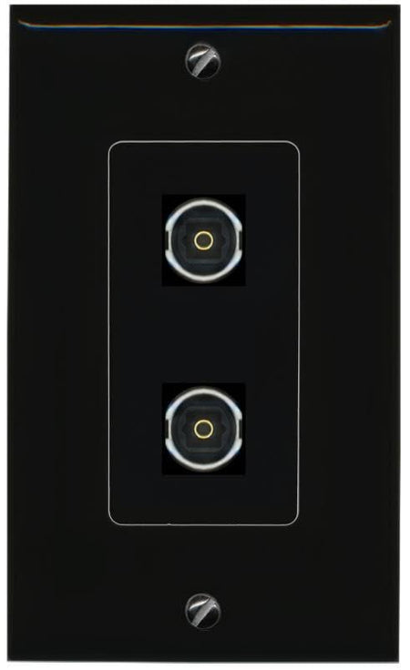 RiteAV 2 TOSLINK Wall Plate Decorative [Black]