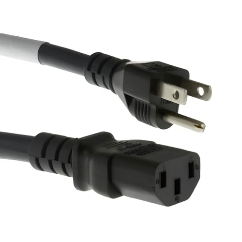 RiteAV - Heavy Duty AC Power Cord - 3 Prong Replacement Power Cord, 15A/125V,14 AWG, NEMA 5-15P to IEC-60320-C13-3 Conductor AC Cable for PC, Monitor, and Workstation Devices