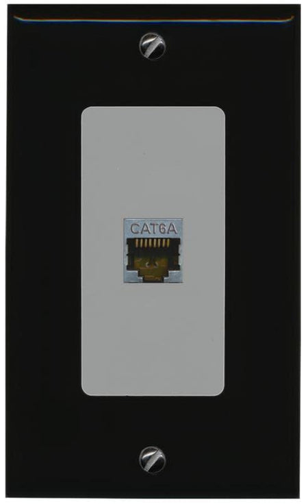 RiteAV 1 Port Cat6A Wall Plate - 1 Gang [Black/Gray]