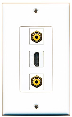 RiteAV 1 Port HDMI 2 Port RCA Yellow Wall Plate OVERSIZED