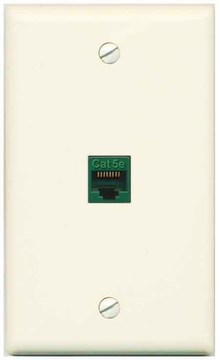 RiteAV CAT5E-GREEN Wall Plate Flat/Solid [Light-almond]