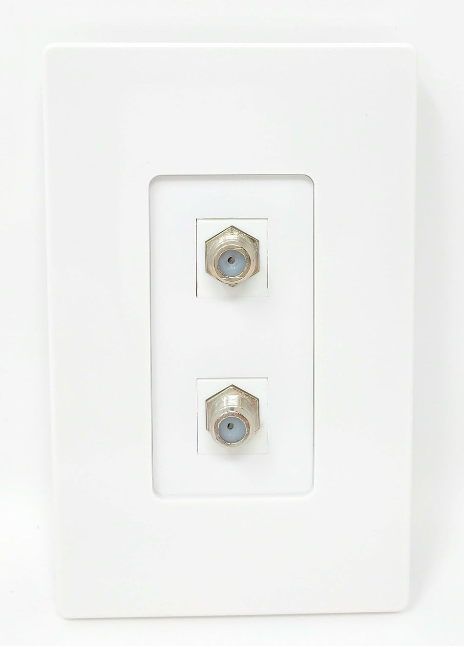RiteAV - 2 Port Coax Screwless Decorative Type Wall Plate - White