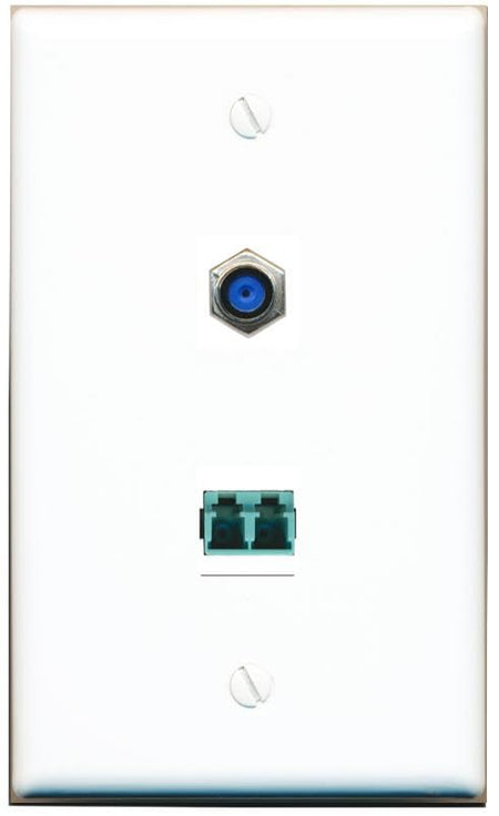 RiteAV F81 LC 10GB Fiber Duplex Wall Plate Flat/Solid [White]