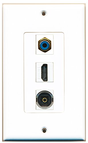 RiteAV 1 Port HDMI 1 Port RCA Blue 1 Port Toslink Wall Plate OVERSIZED