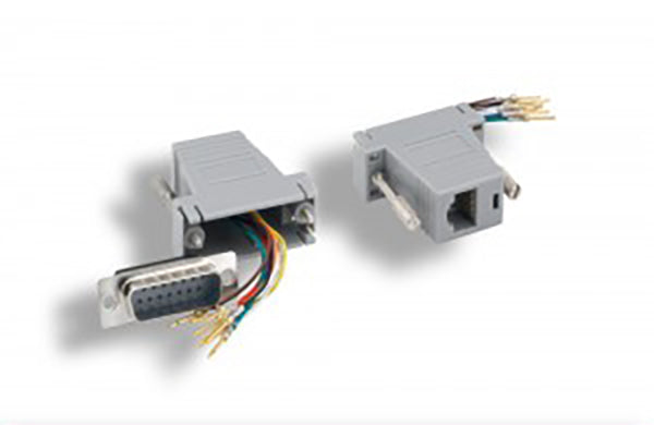 Gray Color DB15 Male to RJ-45 Modular Adapter