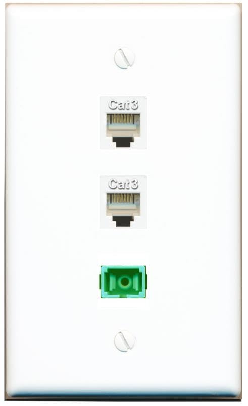 RiteAV - 2 PHONE SC-APC Singlemode Simplex Wall Plate Flat White