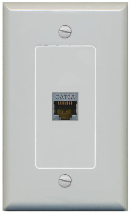 RiteAV 1 Port Cat6A Wall Plate - 1 Gang [Gray/Gray]