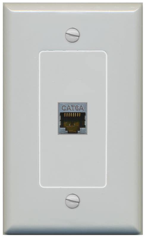 RiteAV 1 Port Cat6A Wall Plate - 1 Gang [Gray/Gray]