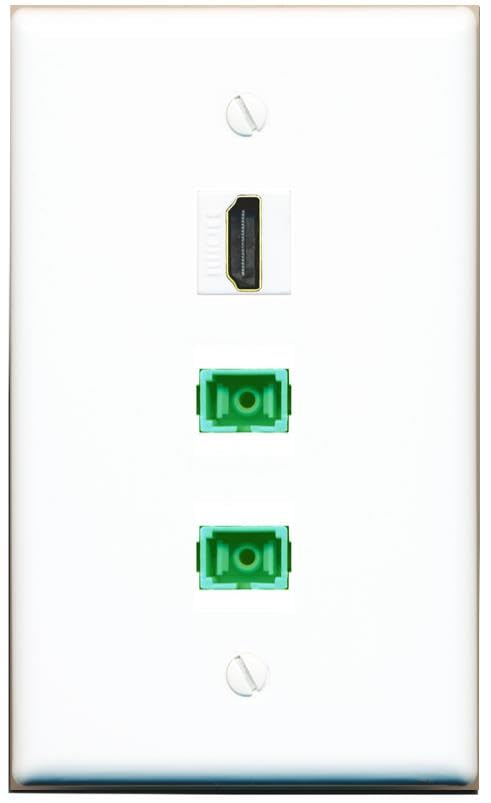RiteAV - HDMI 2 SC-APC Singlemode Simplex Wall Plate Flat White