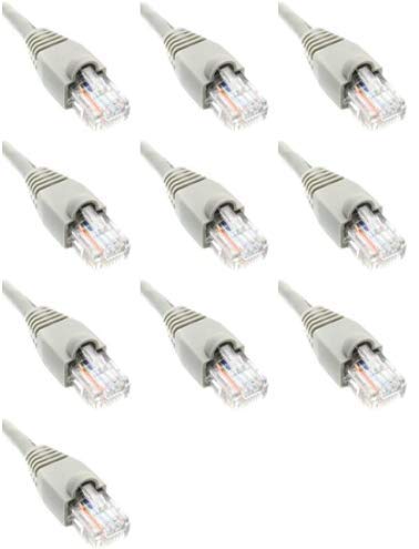 1 Foot Cat6 Ethernet Network Patch Cables Gray RJ45 m/m (10 Pack)