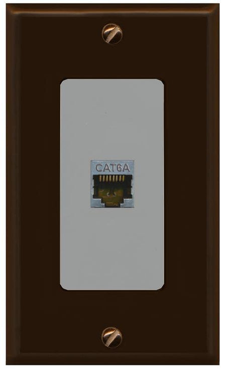 RiteAV 1 Port Cat6A Wall Plate - 1 Gang [Brown/Gray]