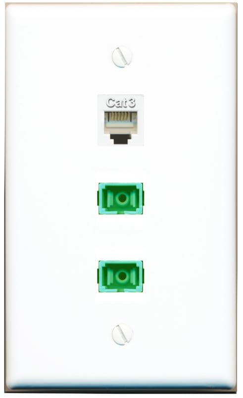 RiteAV - PHONE 2 SC-APC Singlemode Simplex Wall Plate Flat White