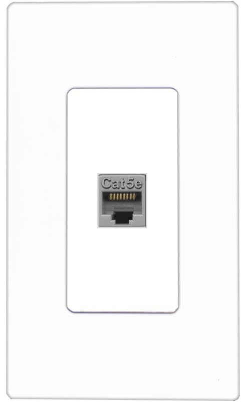 RiteAV CAT5E-GRAY Wall Plate Screwless [White]