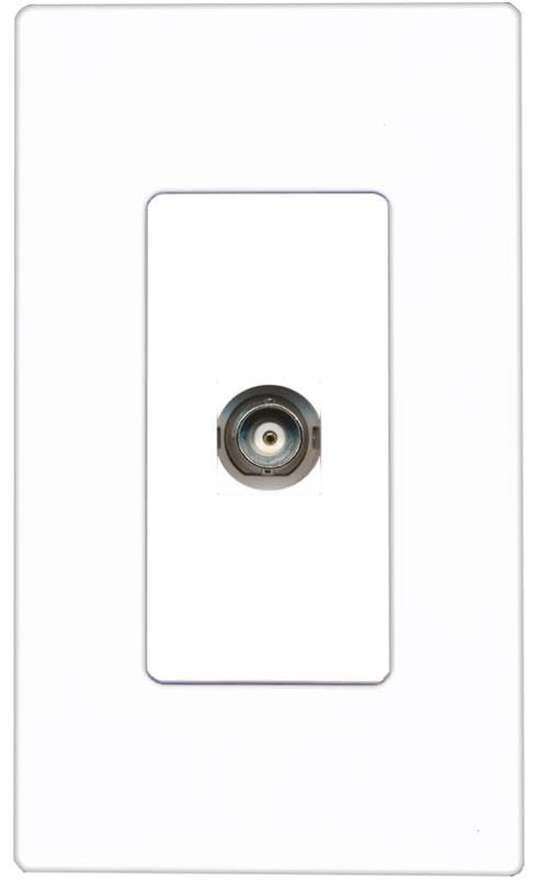 RiteAV BNC Wall Plate Screwless [White]