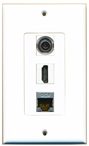 RiteAV 1 Port HDMI 1 Port Shielded Cat6 Ethernet 1 Port 3.5mm Wall Plate OVERSIZED