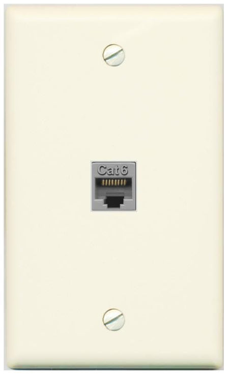 RiteAV CAT6-GRAY Wall Plate Flat/Solid [Light-almond]