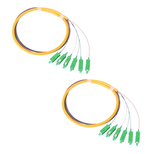 RiteAV - 6 Strand Fiber Optic Pigtail 1.2m SC/APC Singlemode Fiber Pigtail for Networks Communication System, 2 Packs