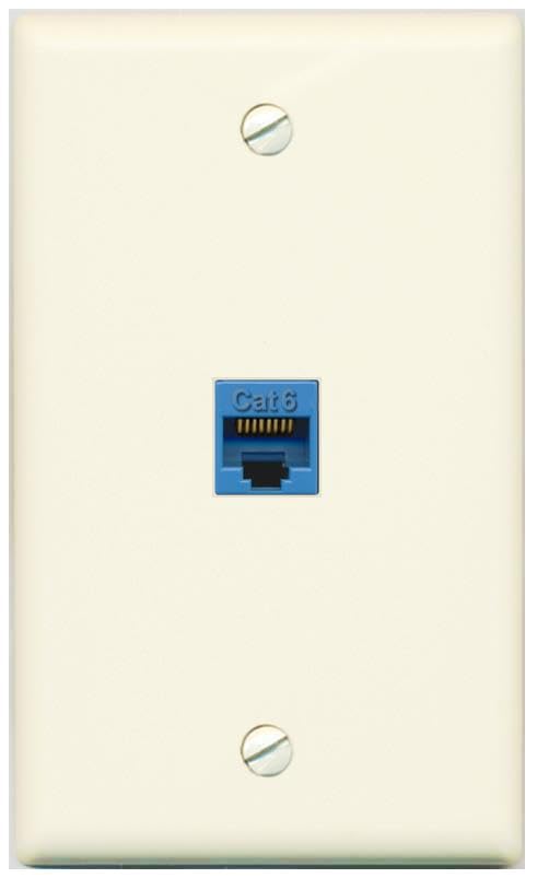 RiteAV CAT6-BLUE Wall Plate Flat/Solid [Light-almond]