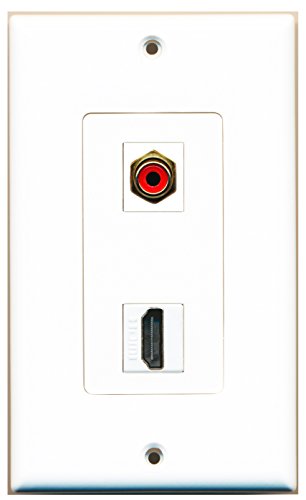 RiteAV 1 x RCA Red for Subwoofer-Audio and 1 HDMI Port Wall Plate OVERSIZED