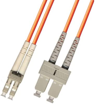 0.3 Meter (1 Foot) Multimode Duplex Fiber Optic Cable (62.5/125) - LC to SC - Orange