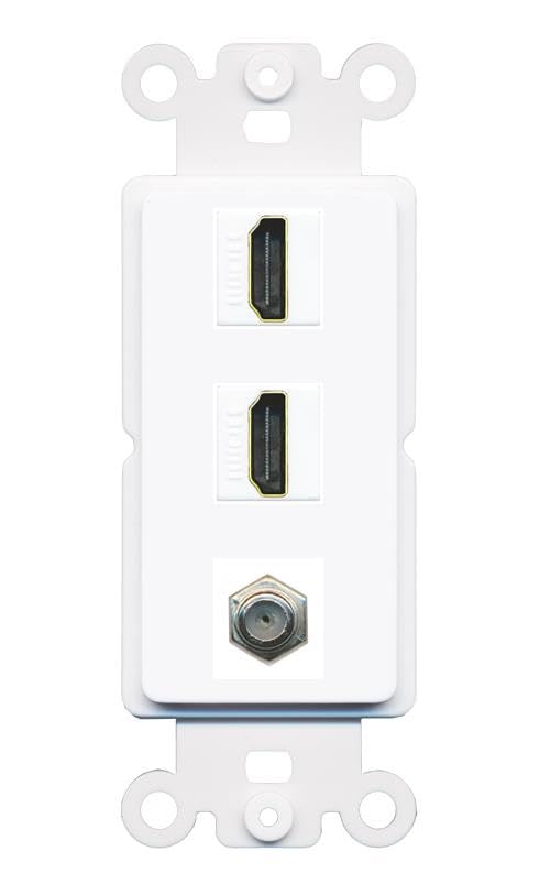 COAX 2 HDMI Wall Plate-Rocker White