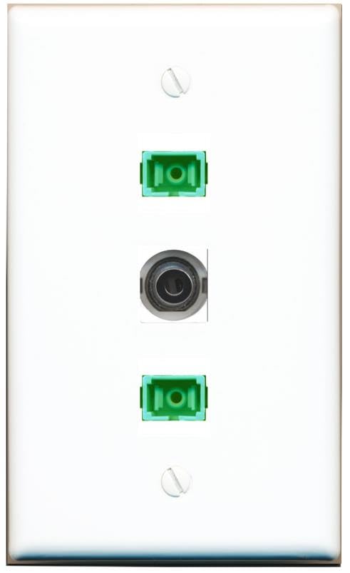 RiteAV - 3-5MM 2 SC-APC Singlemode Simplex Wall Plate Flat White