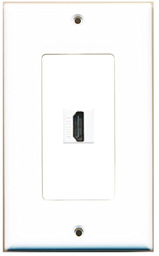 RiteAV (1 Gang Decorative 1 Port Right Angle HDMI Wall Plate White