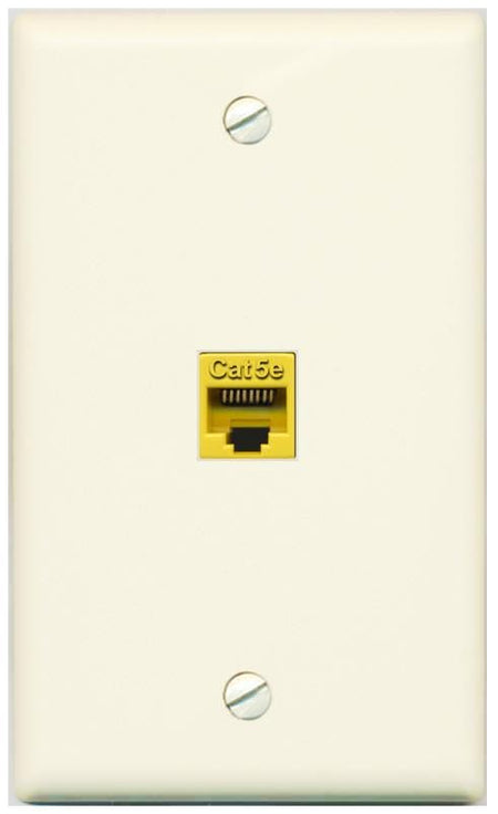 RiteAV CAT5E-YELLOW Wall Plate Flat/Solid [Light-almond]