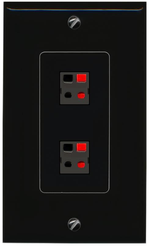 RiteAV 2 Speaker Wall Plate Decorative [Black]