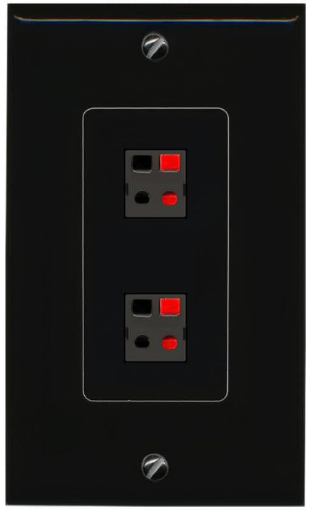RiteAV 2 Speaker Wall Plate Decorative [Black]