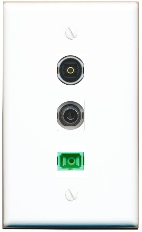 RiteAV - 3-5MM SC-APC Singlemode Simplex TOSLINK Wall Plate Flat White