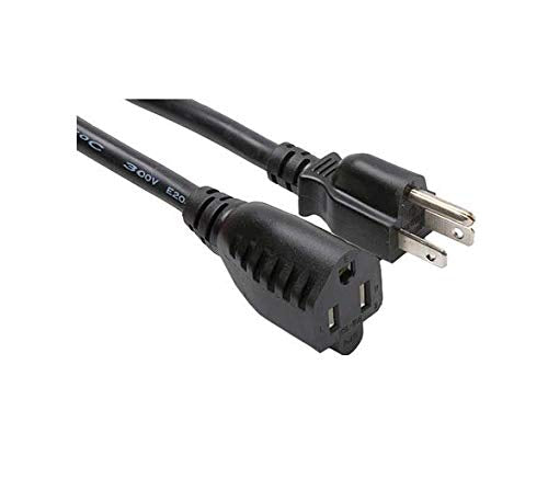 Grandmax 1 FT [5 Pack] Power Extension Cord, NEMA 5-15P (Male) to NEMA 5-15R (Female), 13A/125V, 16/3 SJT, UL/CSA, Black