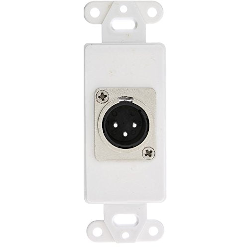 CableWholesale Decora Wall Plate Insert, White, XLR Male to Solder Type