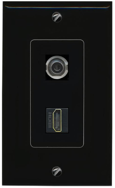 RiteAV 3.5mm HDMI Wall Plate Decorative [Black]