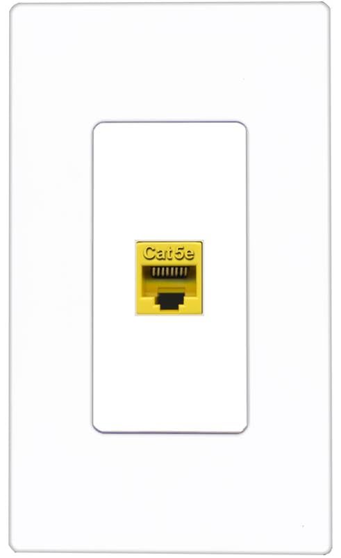 RiteAV CAT5E-YELLOW Wall Plate Screwless [White]